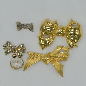 Vintage Jewelry Lot of 4 bow tie pin brooch Preppy Coquette